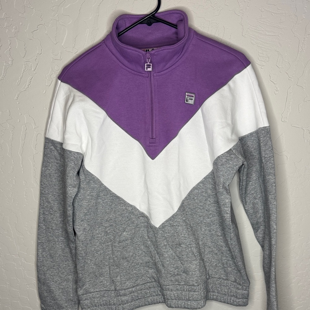 Fila Purple, White, and Gray Women's Sweater
